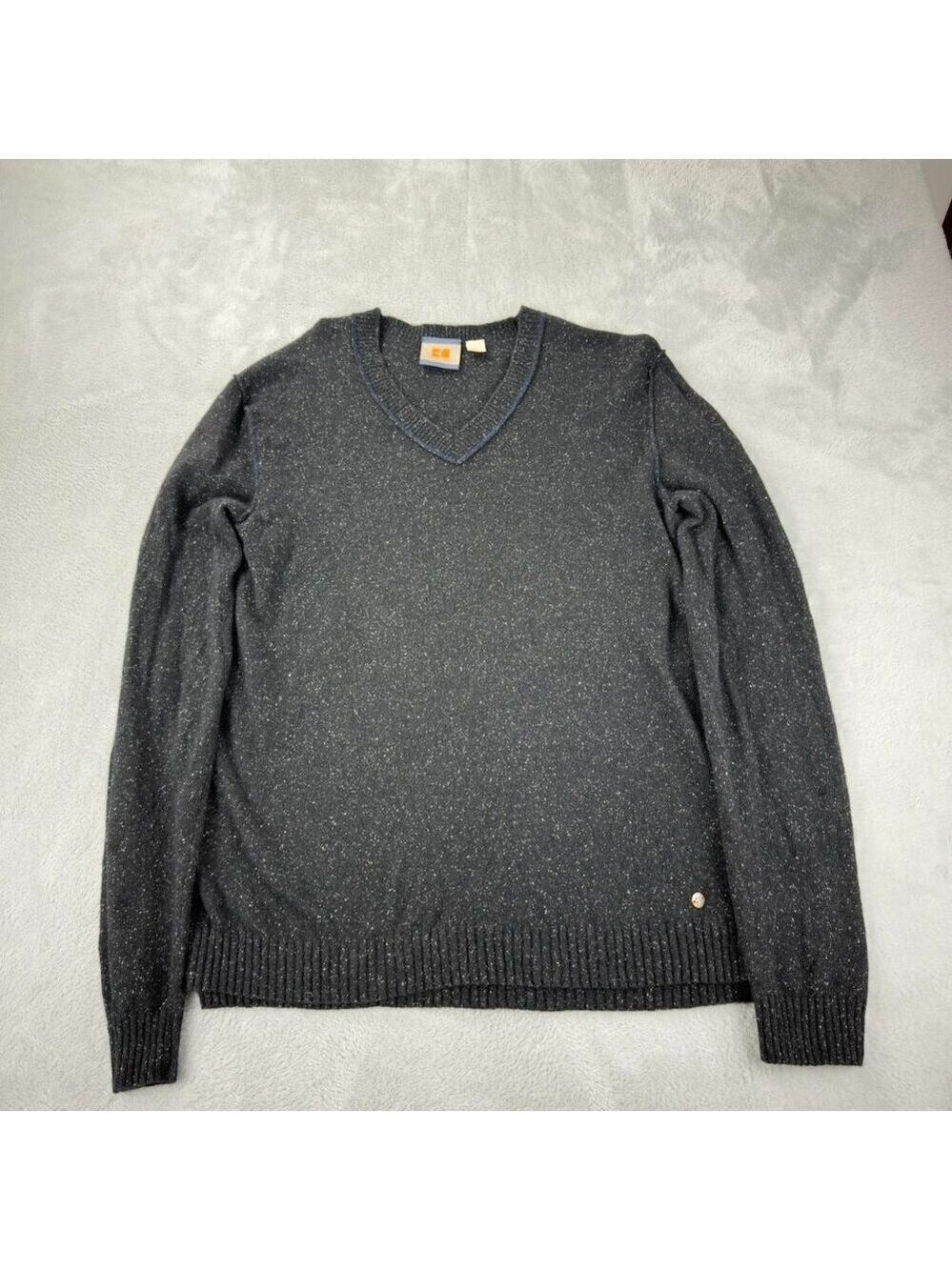 Hugo Boss Orange Men's Size Large Wool Blend V Neck Sweater Made in Romania